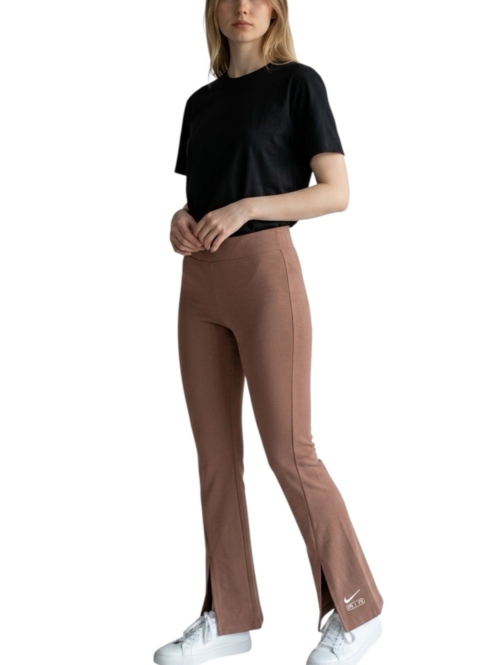 Nike Sir Women’s Mauve High Waisted,Split Hem Flare Leggings-